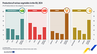 Производството на плодове и зеленчуци в ЕС: Кой е лидер през 2024 г.?