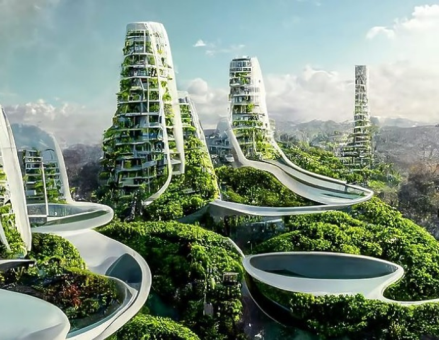 Как изкуственият интелект си представя небостъргачите на бъдещето?