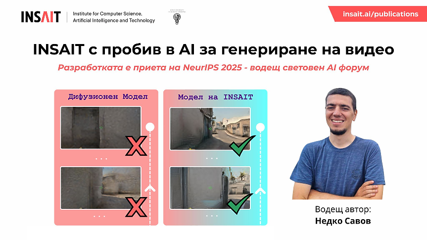 INSAIT с пробив в AI генерираните видеа