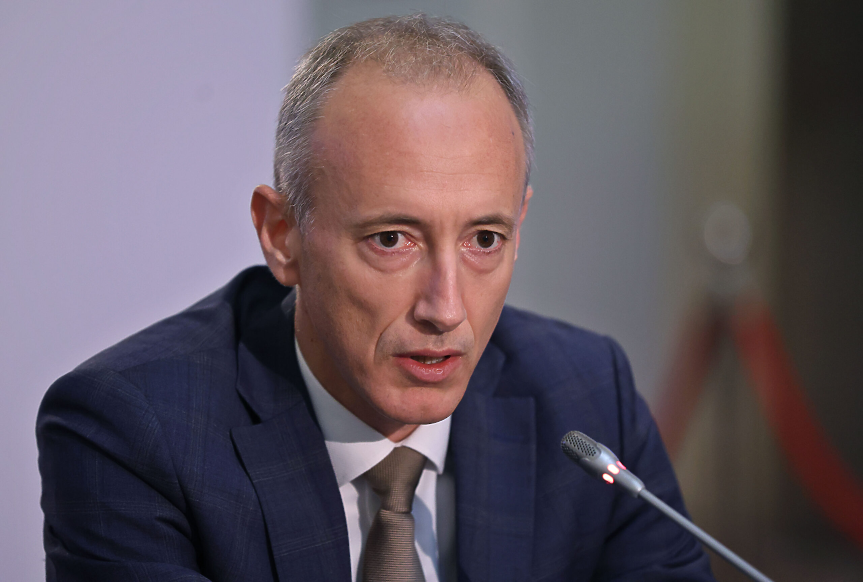 Министърът на образованието и науката Красимир Вълчев при представянето на Рейтинговата система на висшите училища в България за 2025 г.; ©МОН&nbsp;