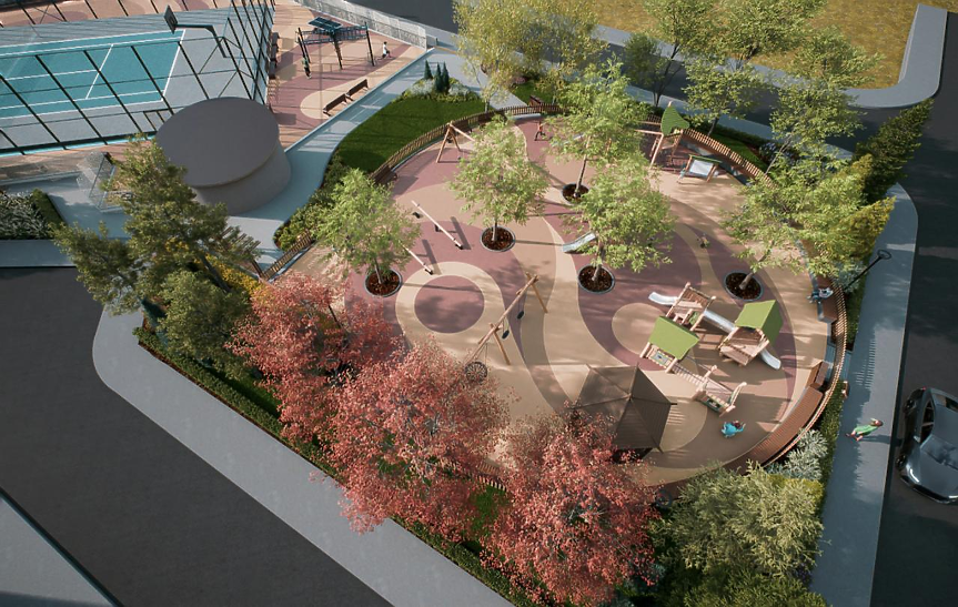 Нова паркова зона и полувкопан обществен паркинг в Благоевград / Снимки: Община Благоевград