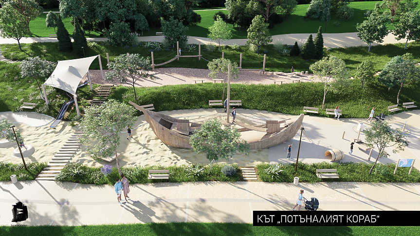 Бъдещата Морска градина в бургаския квартал "Сарафово"; ©Община Бургас
