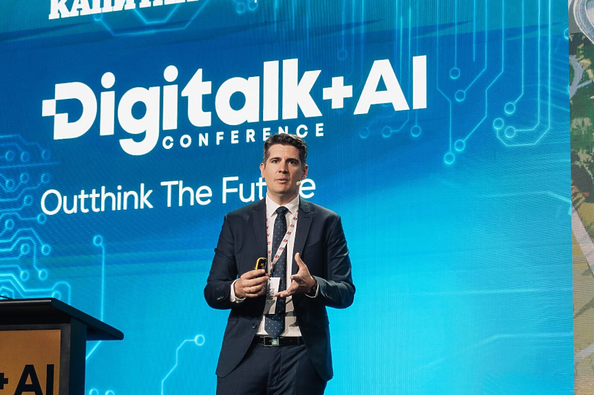 Хесус Кабайеро, главен изпълнителен директор на СОФ Кънект, на&nbsp;Digitalk+AI Conference 2026;&nbsp;©СОФ Кънект