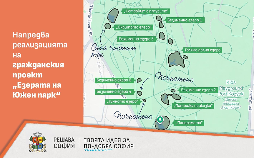 Започва възстановяването на последното изцяло пресъхнало езеро в Южния парк; ©Столична община